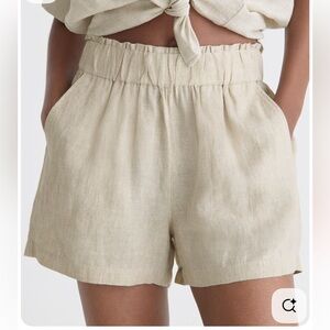 J. Crew Women's natural Linen pull on Shorts XL